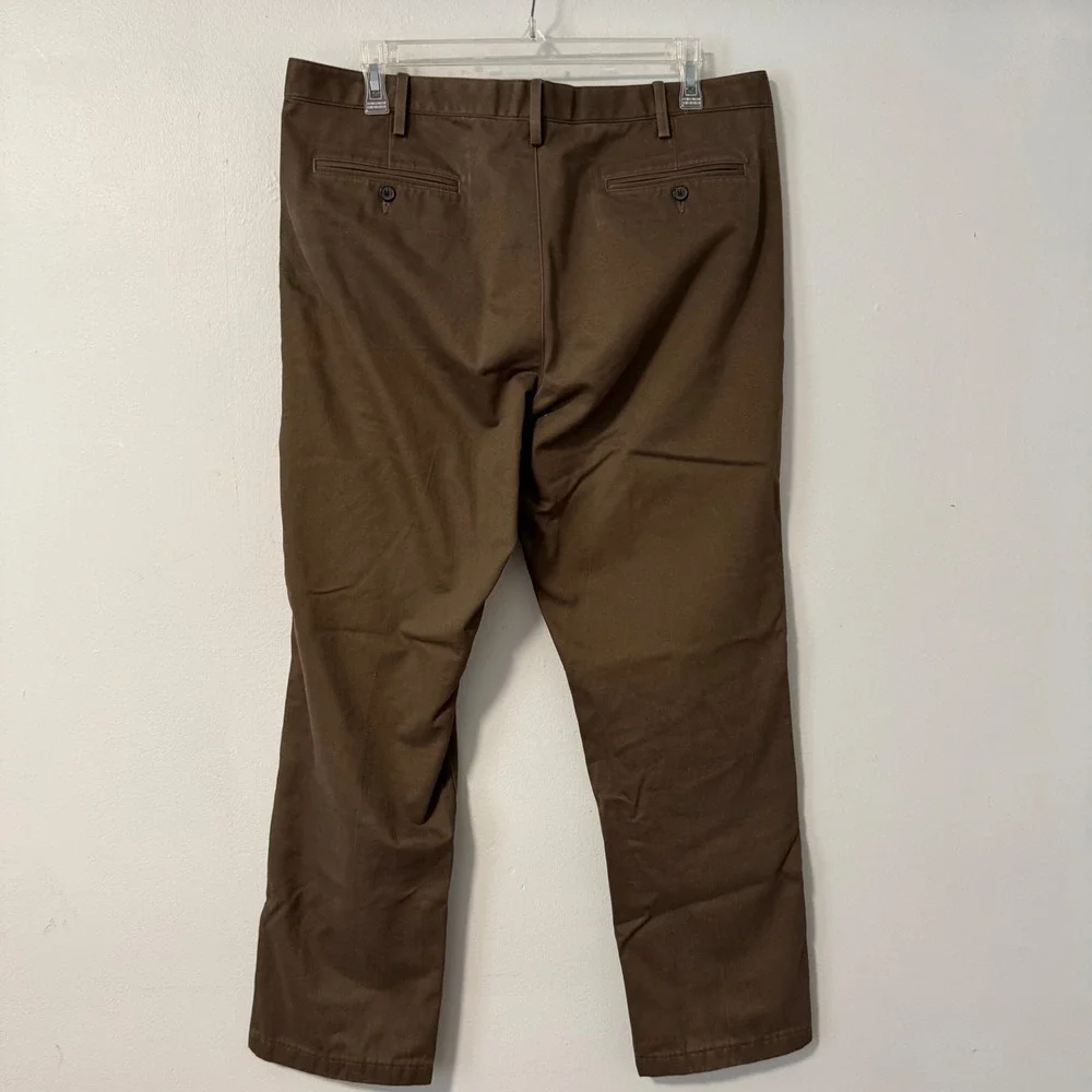 Lands End Mens Traditional Fit Chino Pants Brown 100% Cotton Size 40 x 32.5